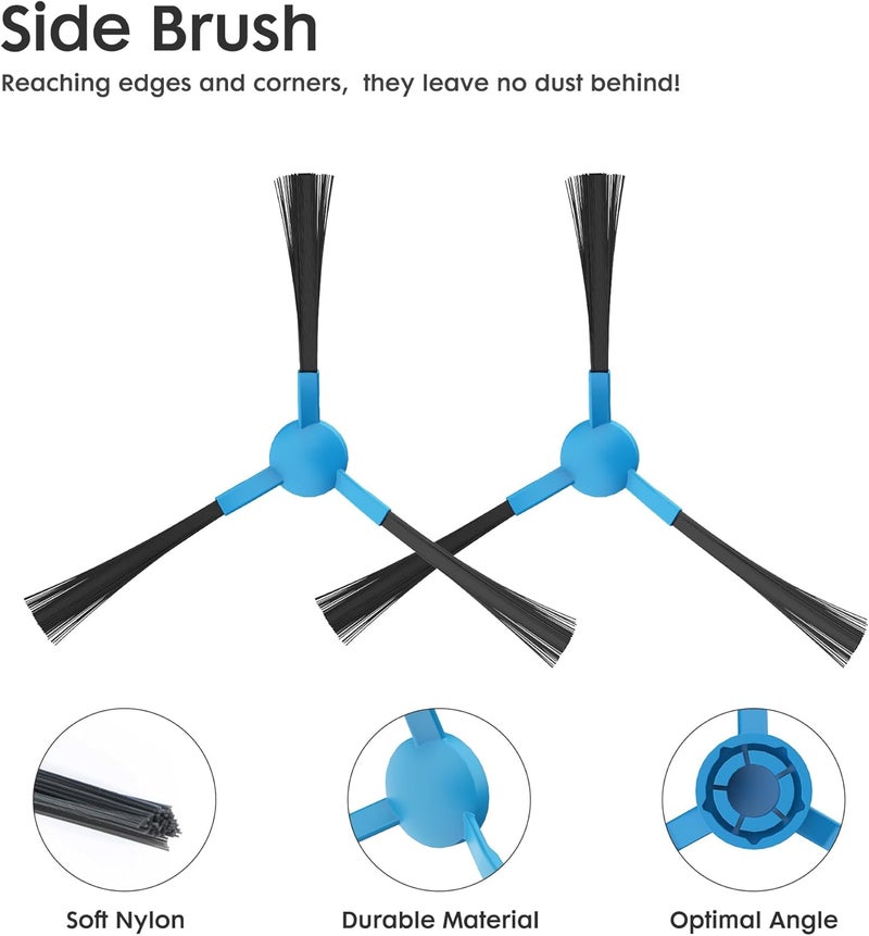 EXTRAVIS Replacement Parts for V5/V5 Pro Robot Vacuum, 4 Side Brushes, 4 Mop Cloth Pads, 4 Vacuum Dust Bags, 4 Hepa Filters - Image 4